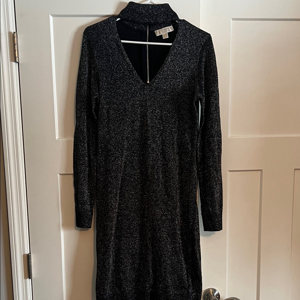MICHAEL Michael Kors Black Shimmer Long Sleeve Dress